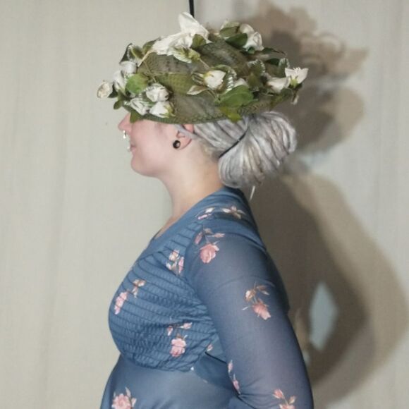 Vintage 1950s Norman Durand Original Floral Derby Style Hat - Picture 3 of 7